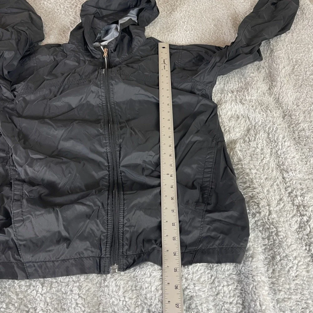 Columbia Boys XL 18/20 Black Hooded Windbreaker Jacket Full Zip Lightweight